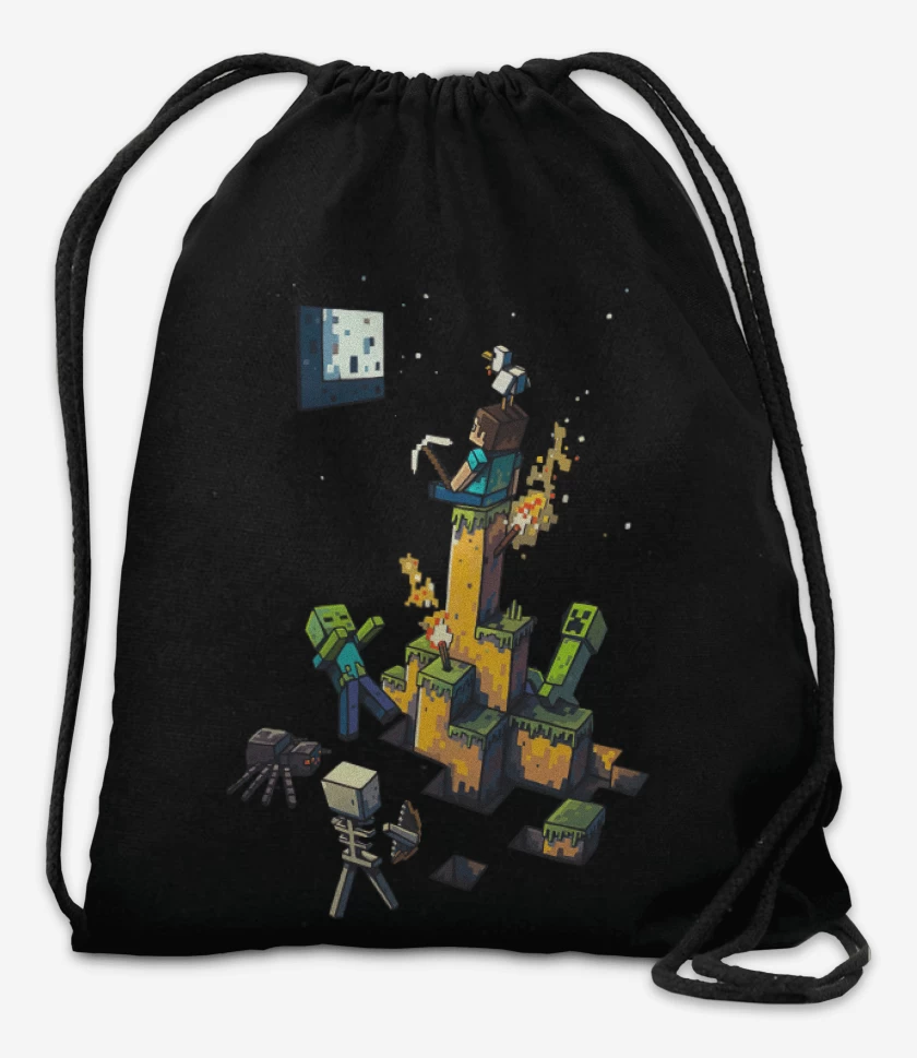 Mochila Negro de Minecraft artistico
