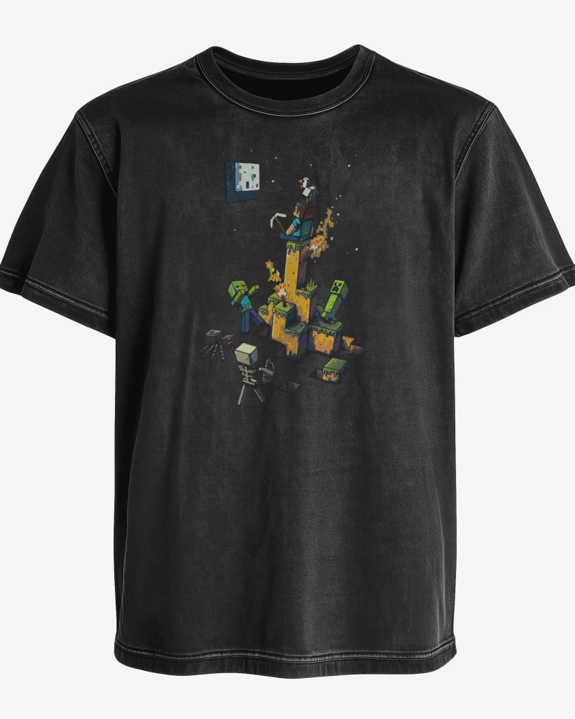 Polera desgastada Minecraft artistico