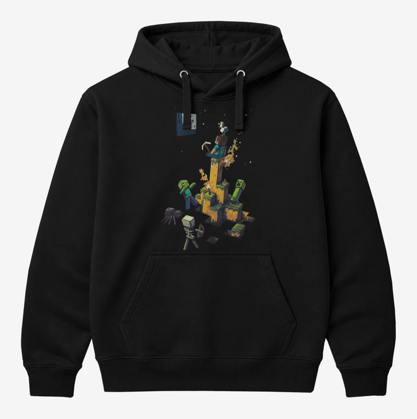 Polerón Canguro Negro de Minecraft artistico