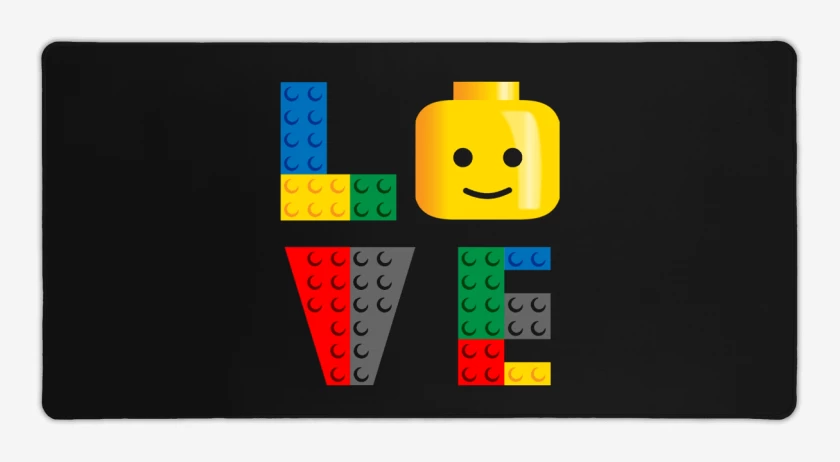 Mouse pad Gamer Negro de Love Lego