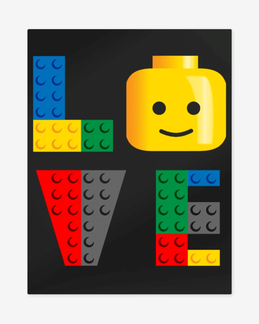 Print metalico Negro de Love Lego