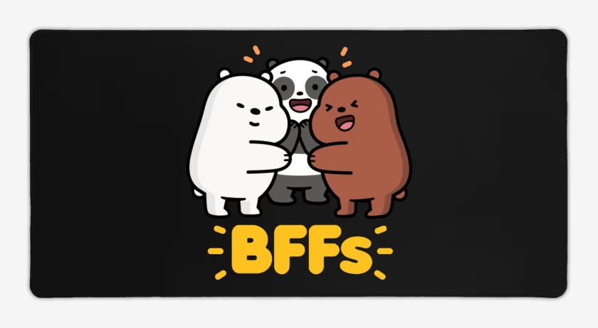 Mouse pad Gamer Negro de BFFs