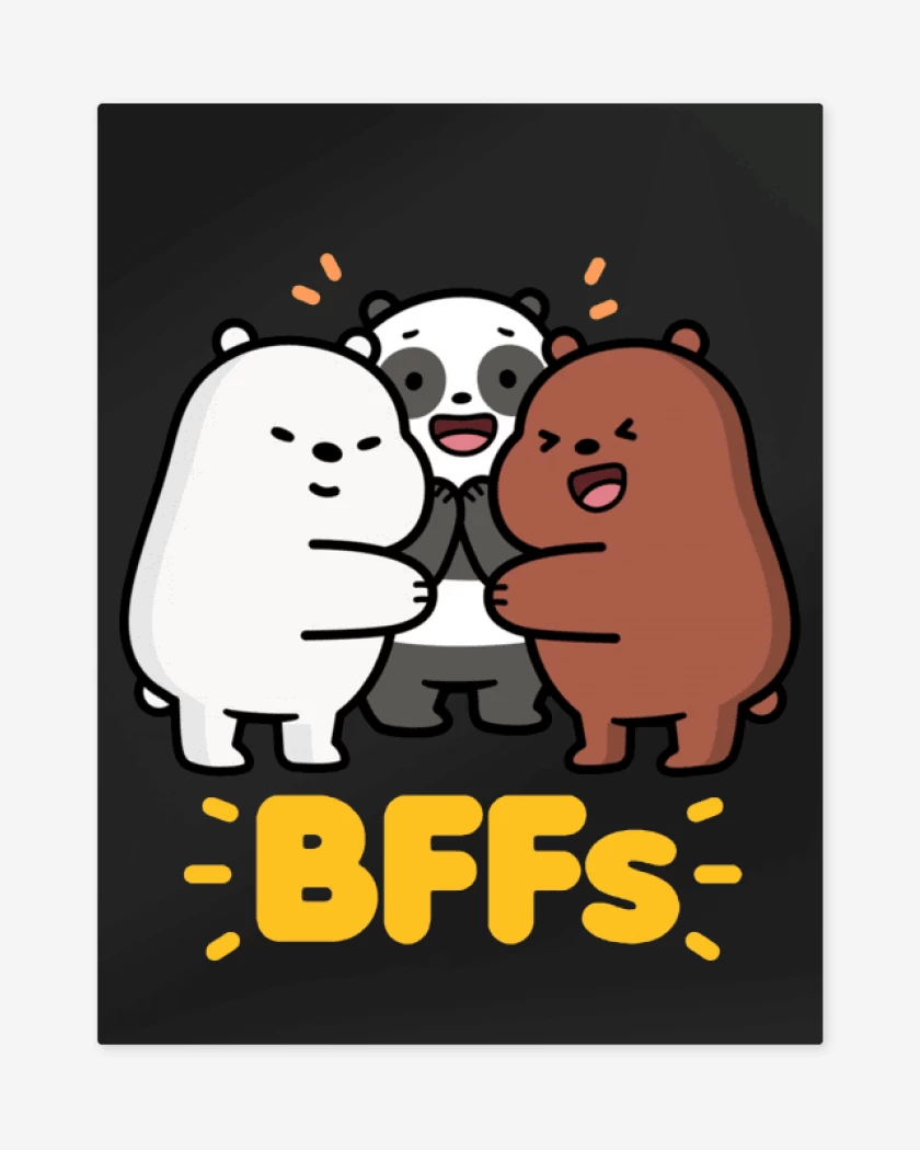 Print metalico Negro de BFFs