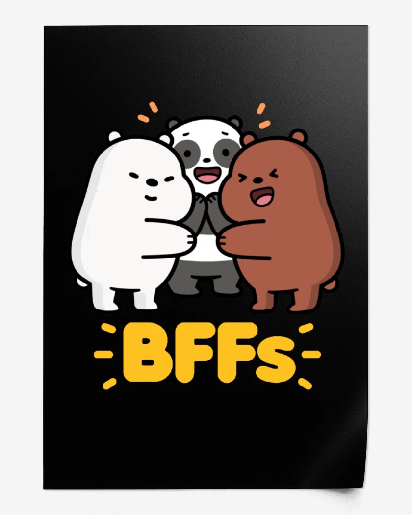 Print Negro de BFFs