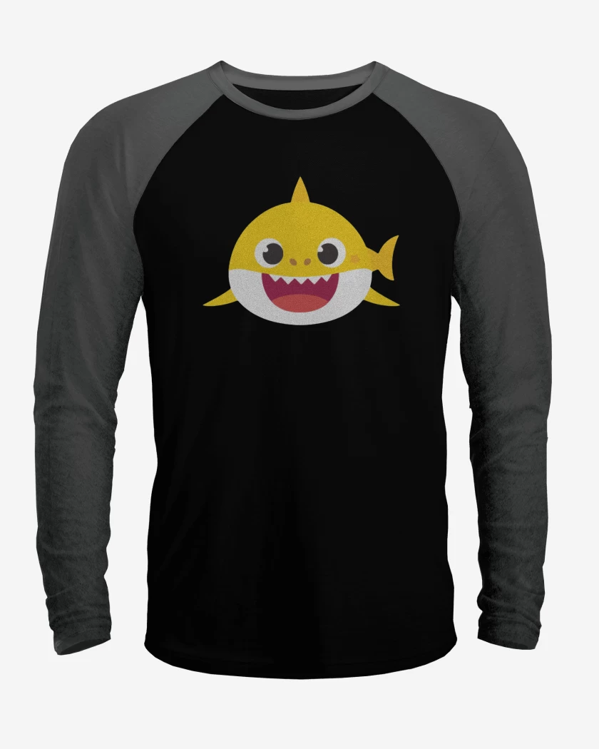 Polera Raglan Negro / Negro Heather de Shark