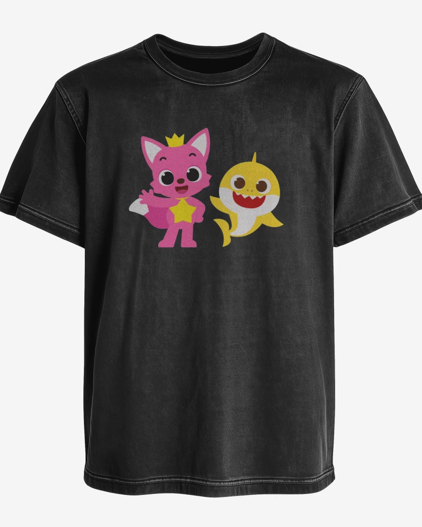 Polera desgastada Negro de Baby Fonk