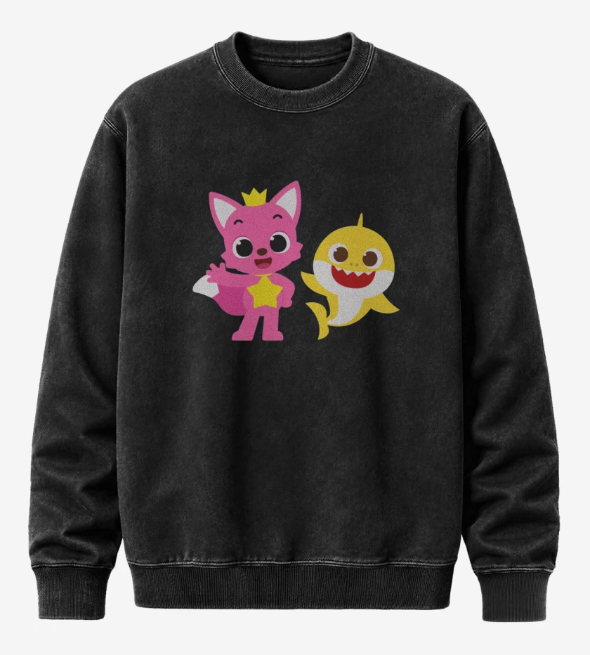 Poleron Polo Acid Wash Negro de Baby Fonk