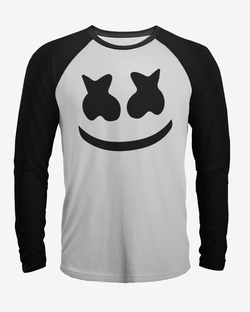 Polera Raglan Blanco / Negro de Marshmello