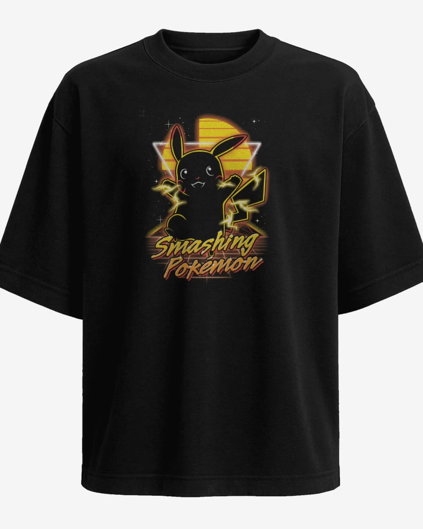 Polera Oversize Negro de Smashing pokemon