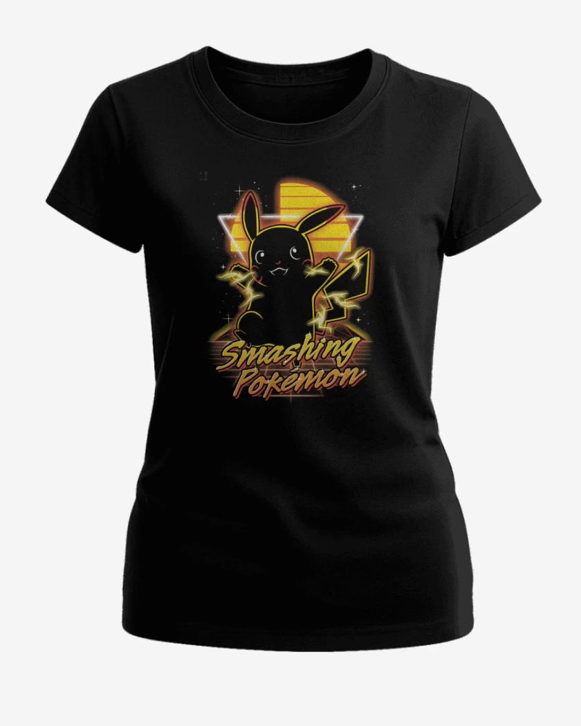 Polera de Mujer Negro de Smashing pokemon