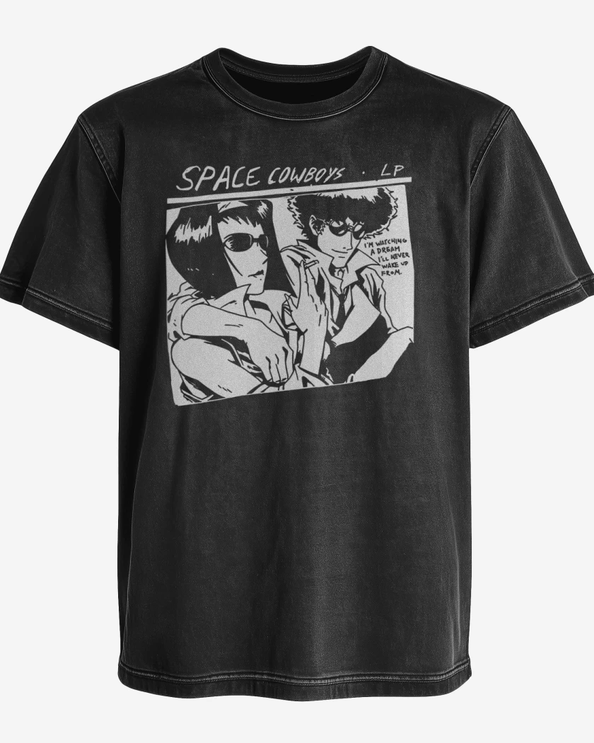 Polera desgastada Negro de Sonic Cowboys