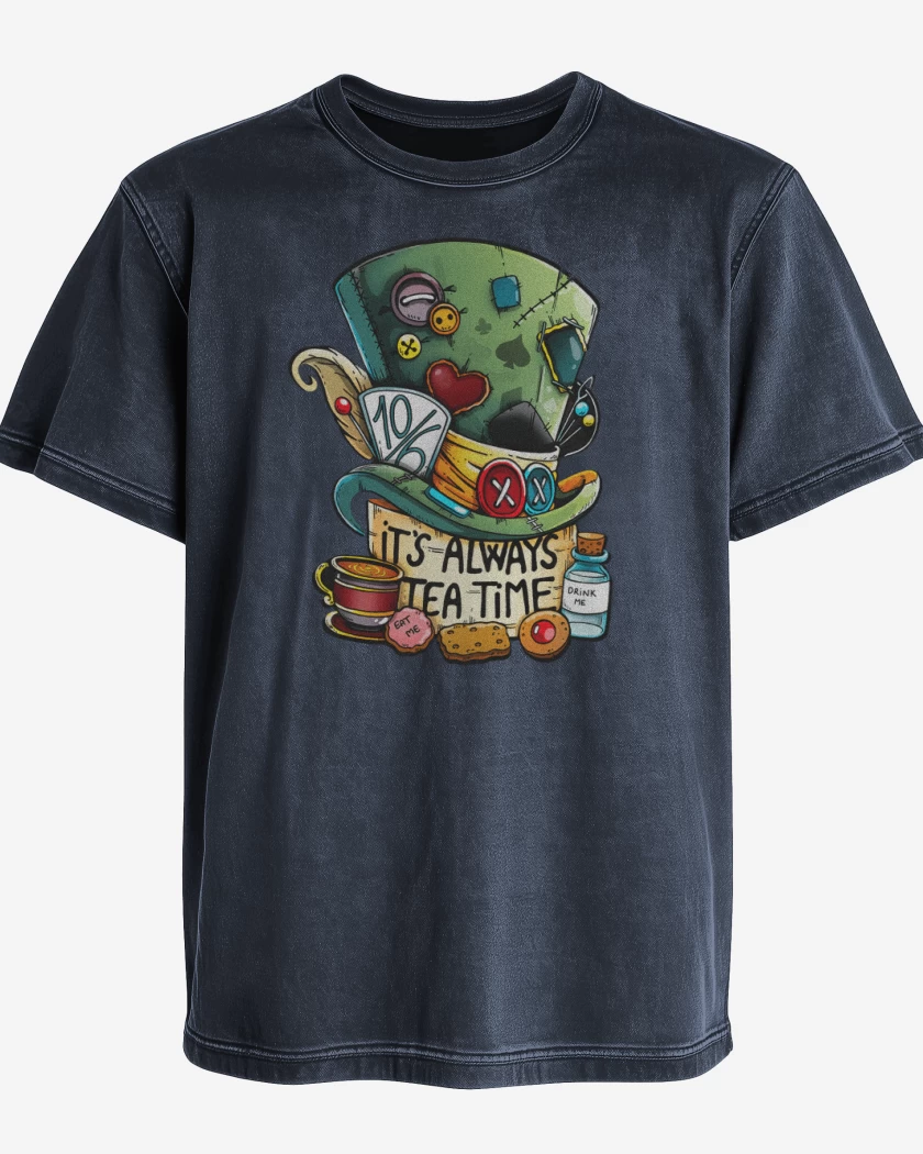 Polera desgastada Azul Marino de Siempre es hora del té