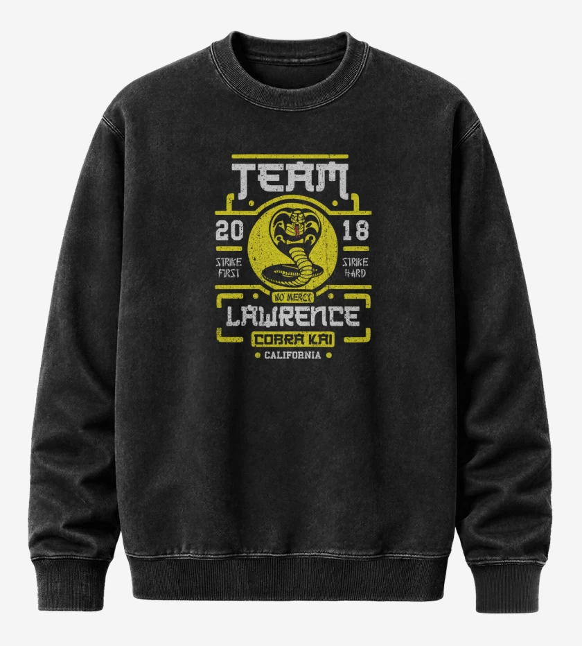Poleron Polo Acid Wash Negro de Team Lawrence