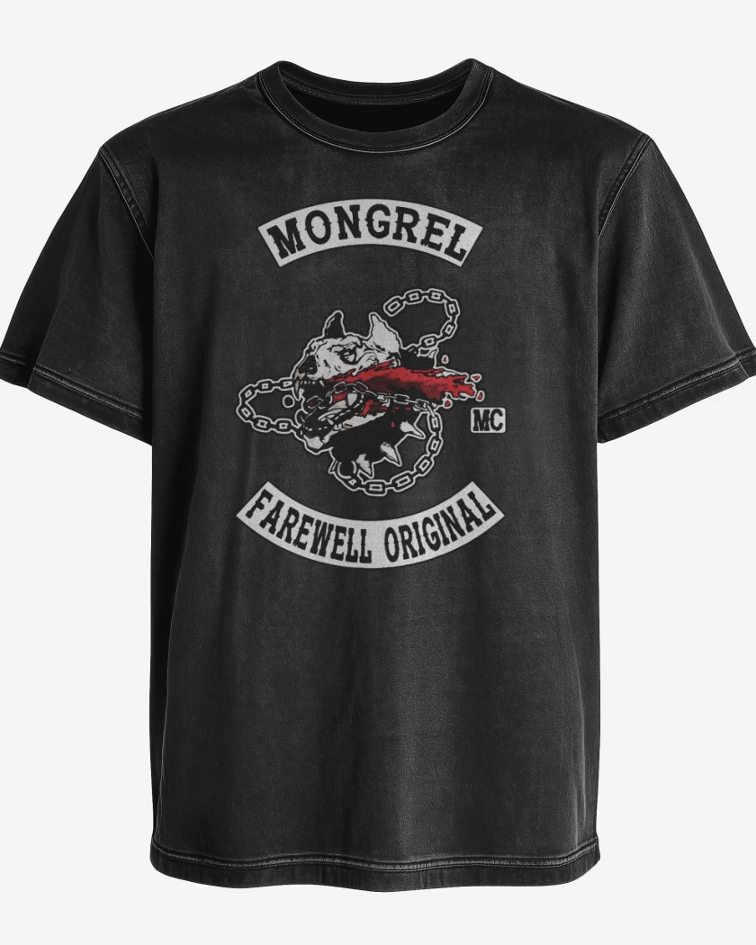 Polera desgastada Negro de Mongrel  MC