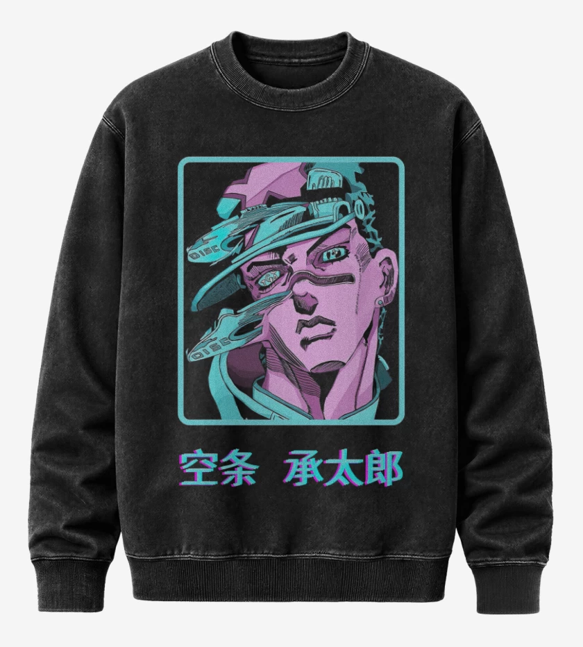 Poleron Polo Acid Wash Negro de Jotaro