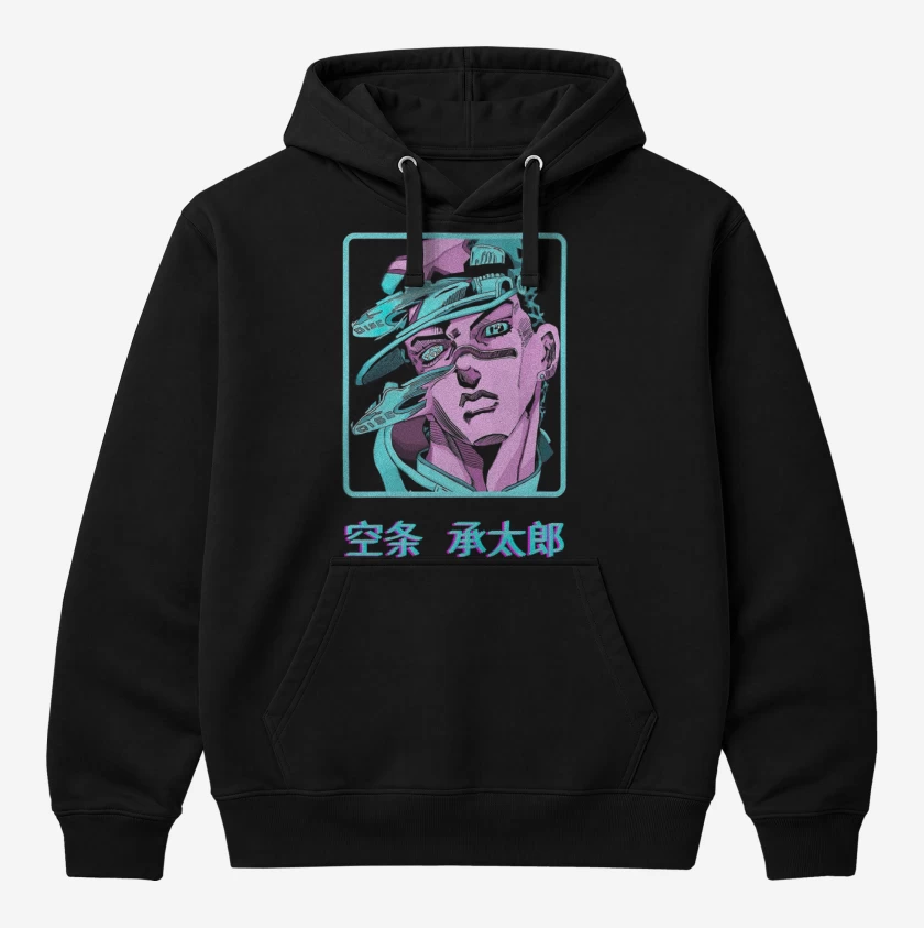 Polerón Canguro Negro de Jotaro