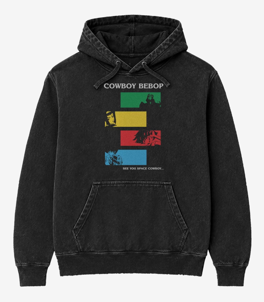 Poleron Canguro Acid Wash Negro de Cowboy bebop 3