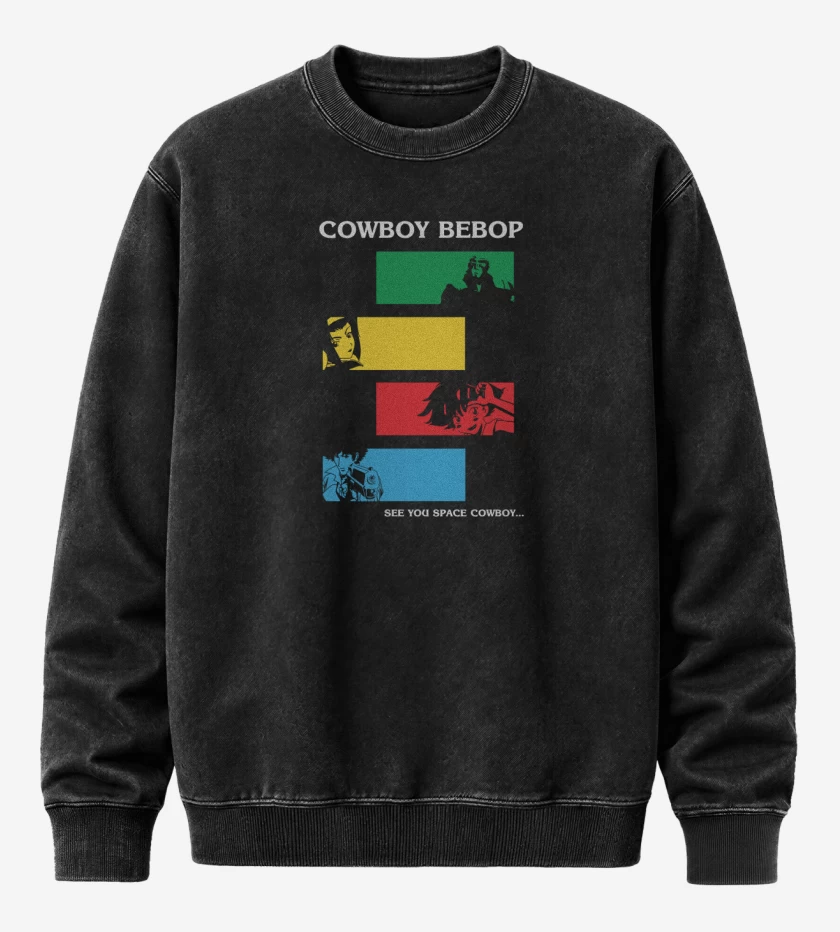 Poleron Polo Acid Wash Negro de Cowboy bebop 3