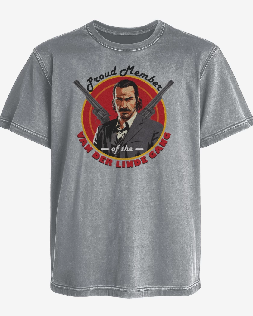 Polera desgastada Gris Melange de Van der Linde gang