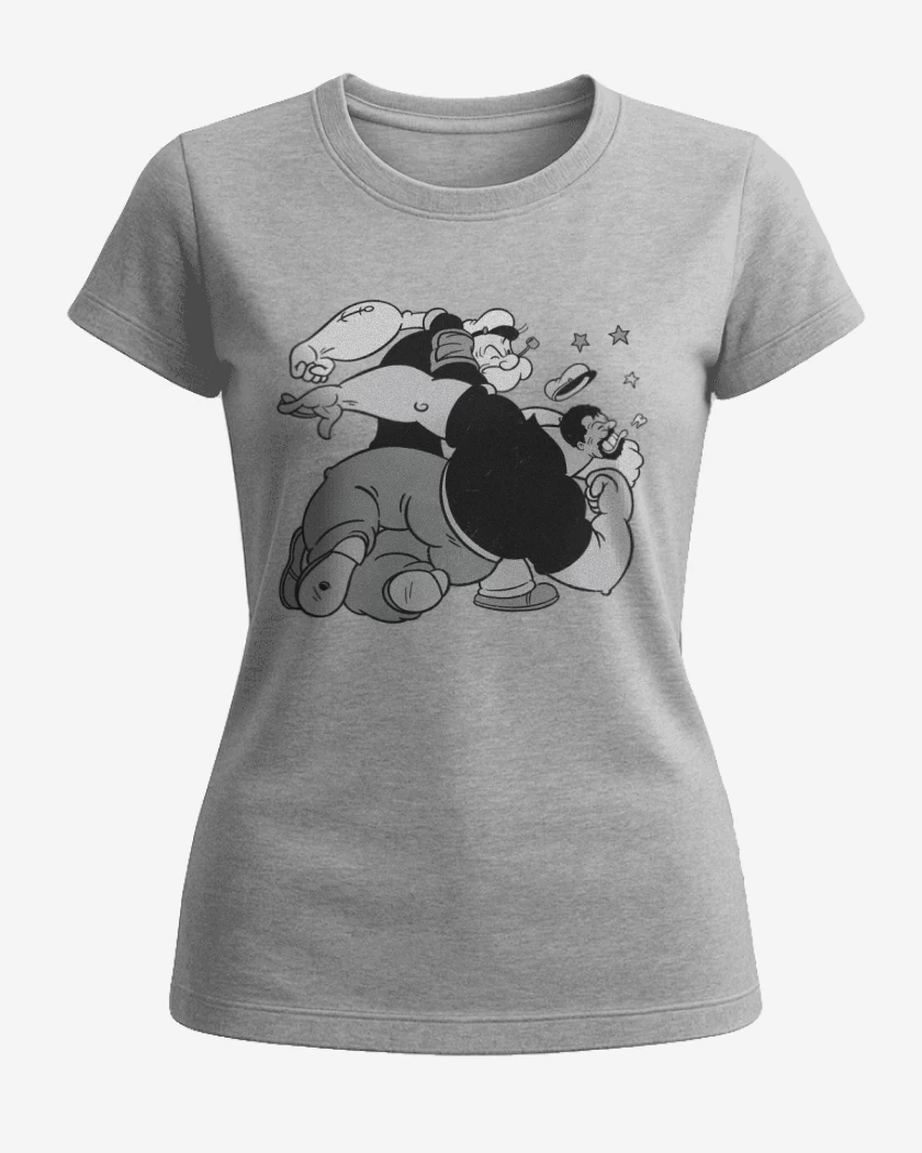 Polera de Mujer Gris Melange de Mangazo al Brutus