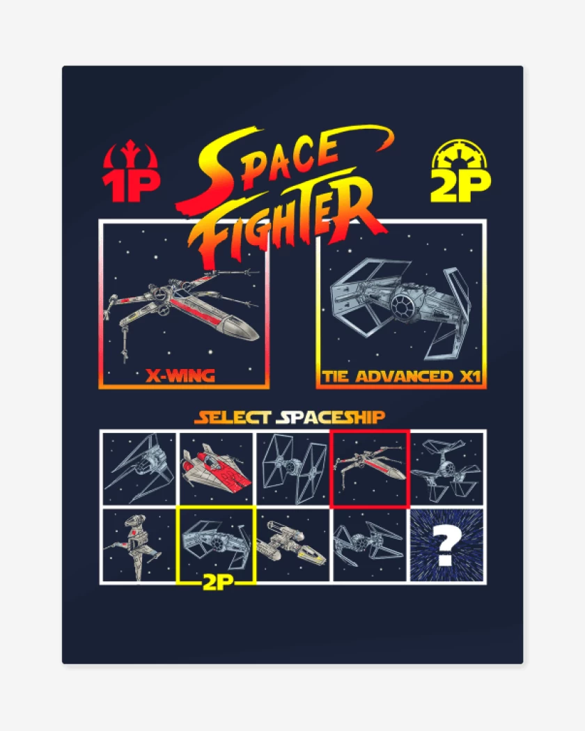 Print metalico Azul Marino de Space fighter