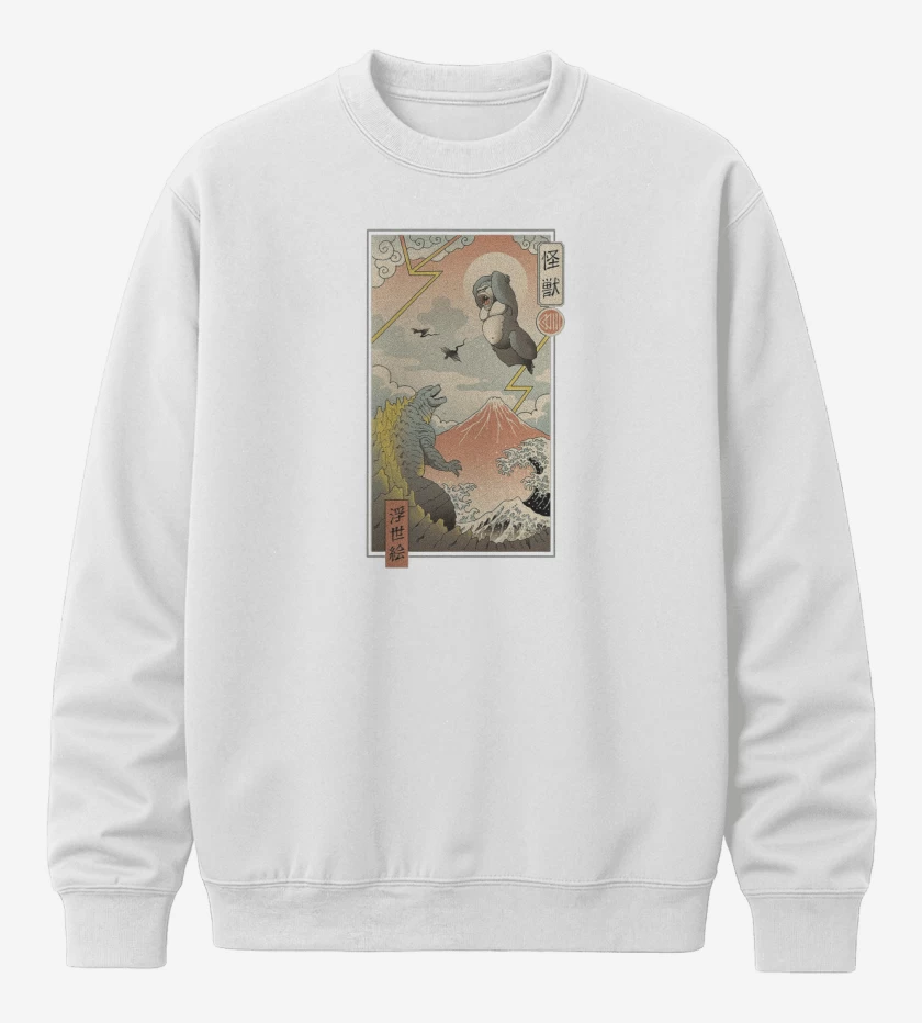 Poleron polo Blanco de Godzilla vs Kong