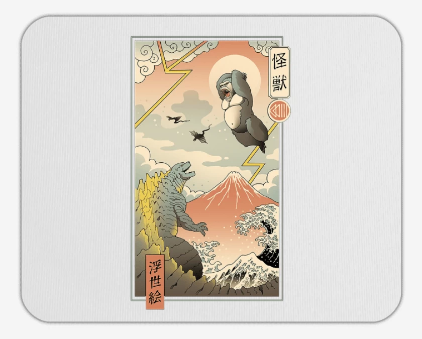 Mousepad Blanco de Godzilla vs Kong