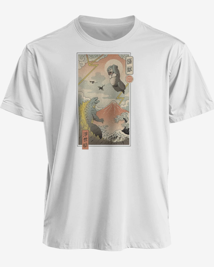 Polera premium Blanco de Godzilla vs Kong