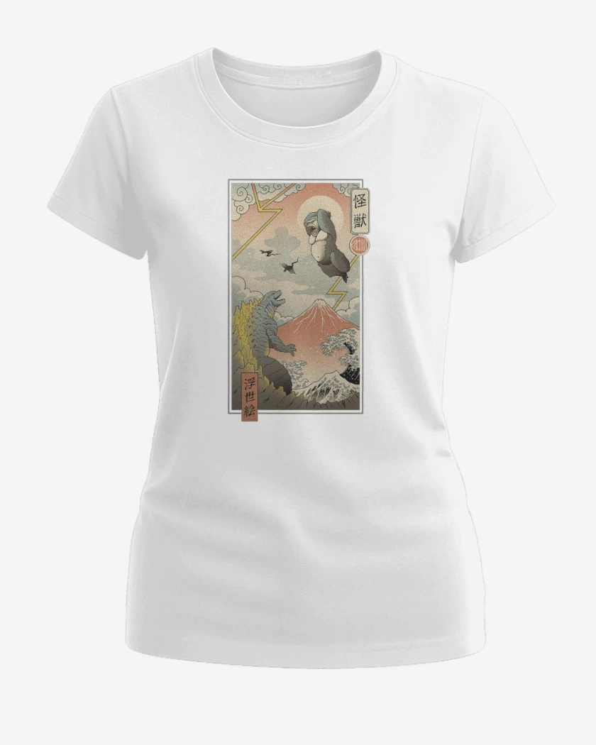 Polera de Mujer Blanco de Godzilla vs Kong