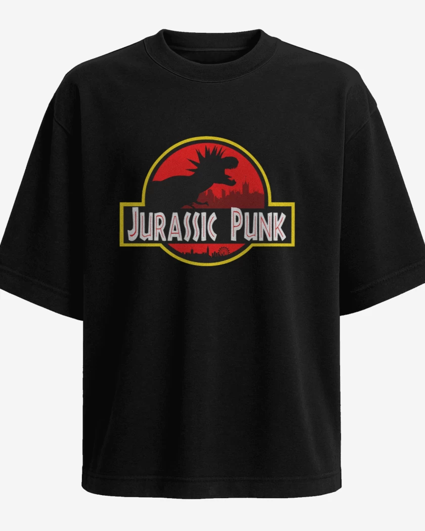 Polera Oversize Negro de Jurassic Punk
