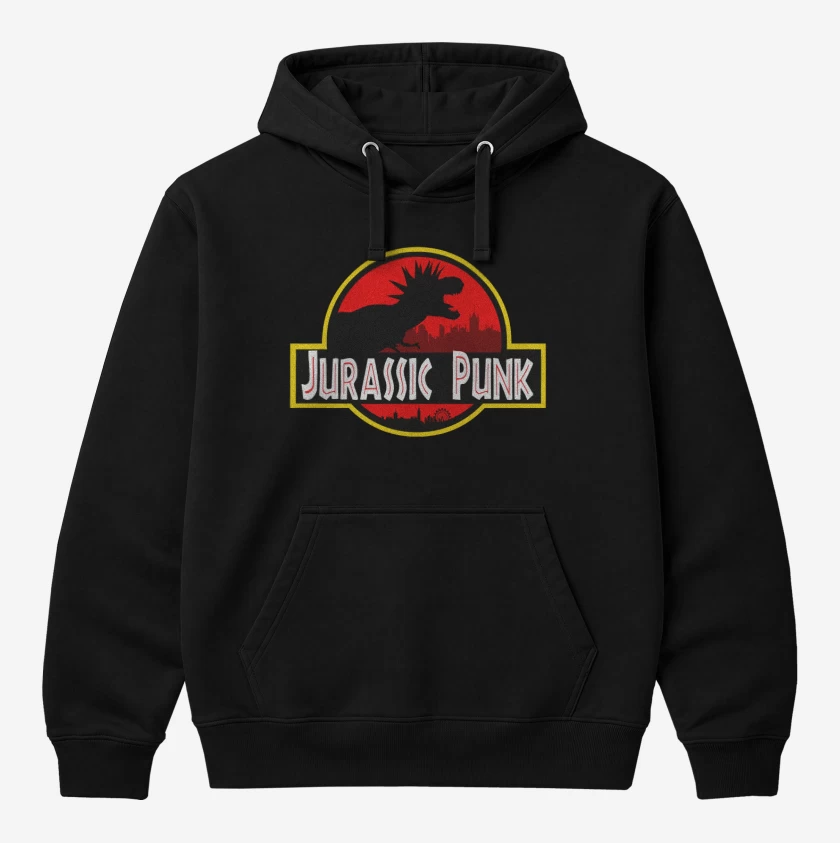 Polerón Canguro Negro de Jurassic Punk