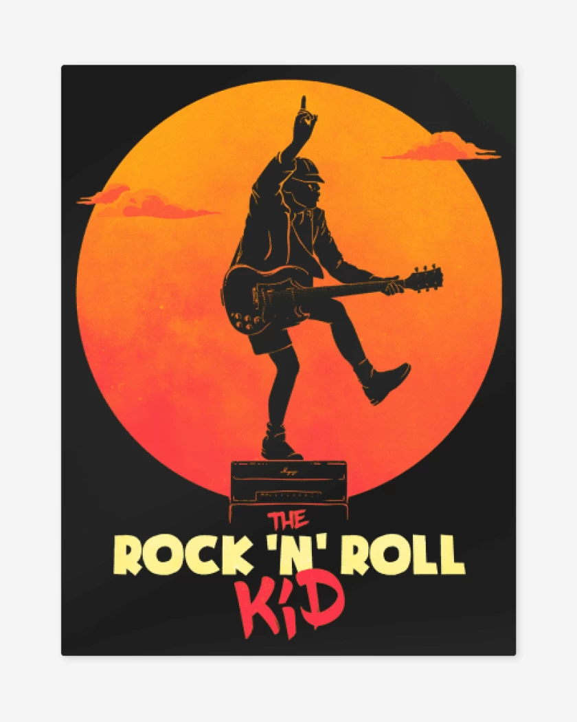 Print metalico Angus el chico Rock n roll