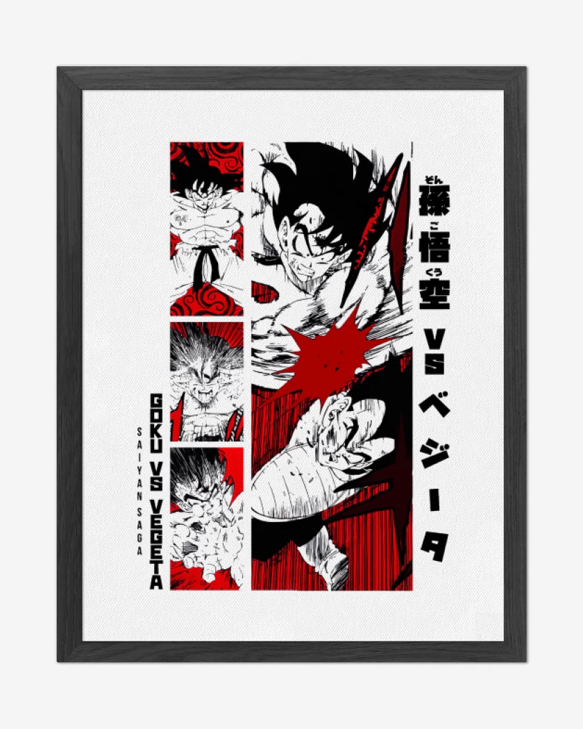 Cuadro decorativo Blanco de Goku vs Vegeta