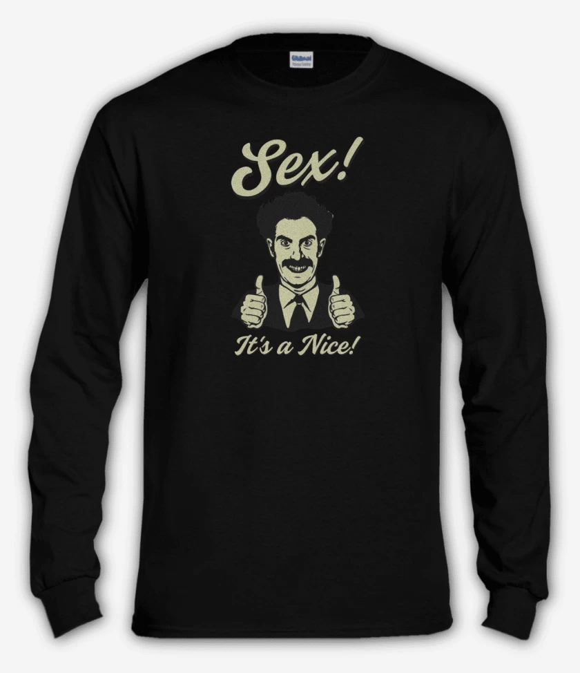 Polera manga larga Negro de Borat