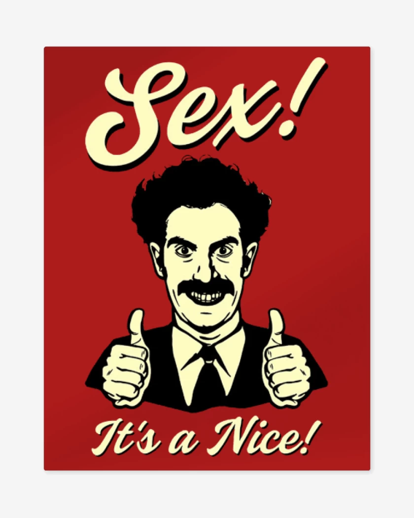 Print metalico Rojo de Borat