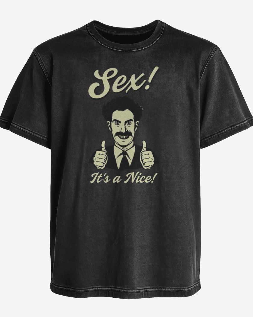 Polera desgastada Negro de Borat