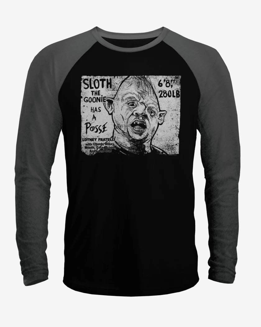 Polera Raglan Negro / Negro Heather de Sloth goonies