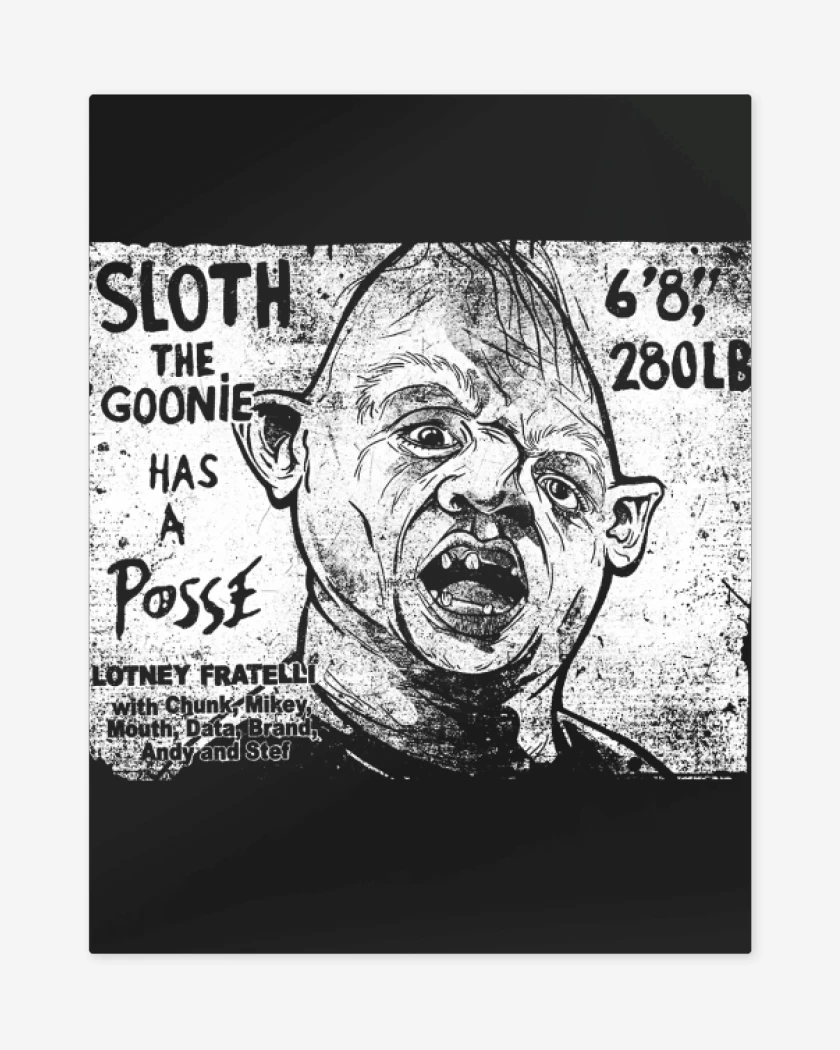 Print metalico Negro de Sloth goonies