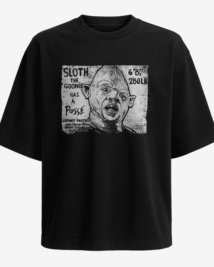 Polera Oversize Negro de Sloth goonies
