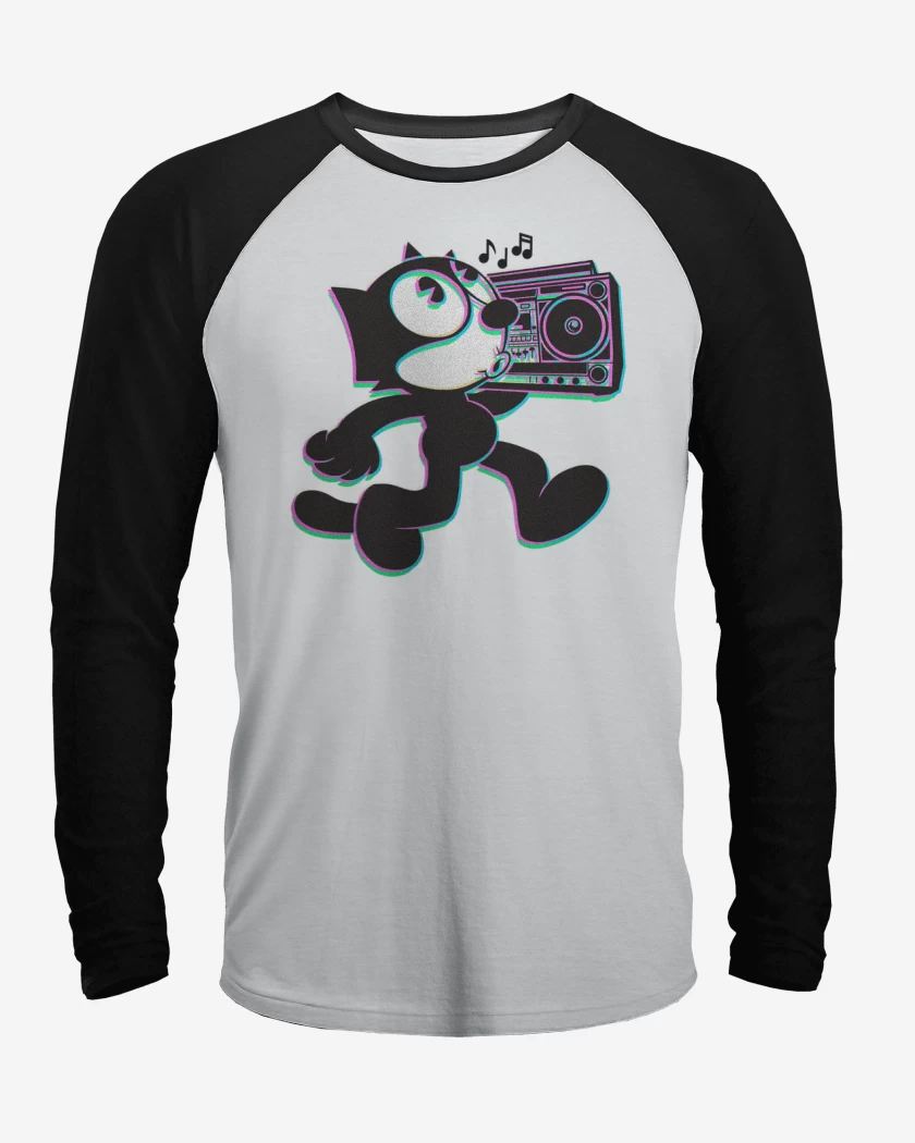Polera Raglan Blanco / Negro de Felix el ondero