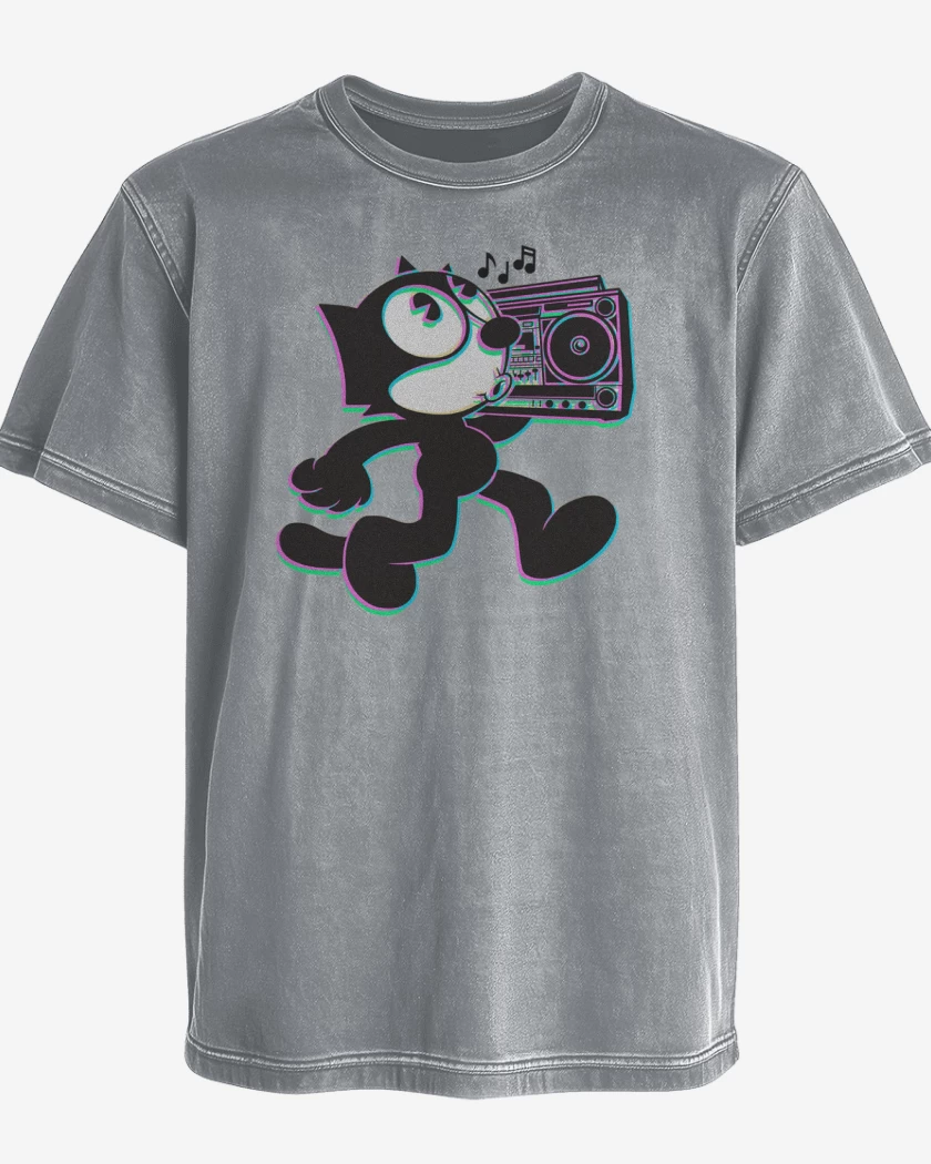 Polera desgastada Gris Melange de Felix el ondero