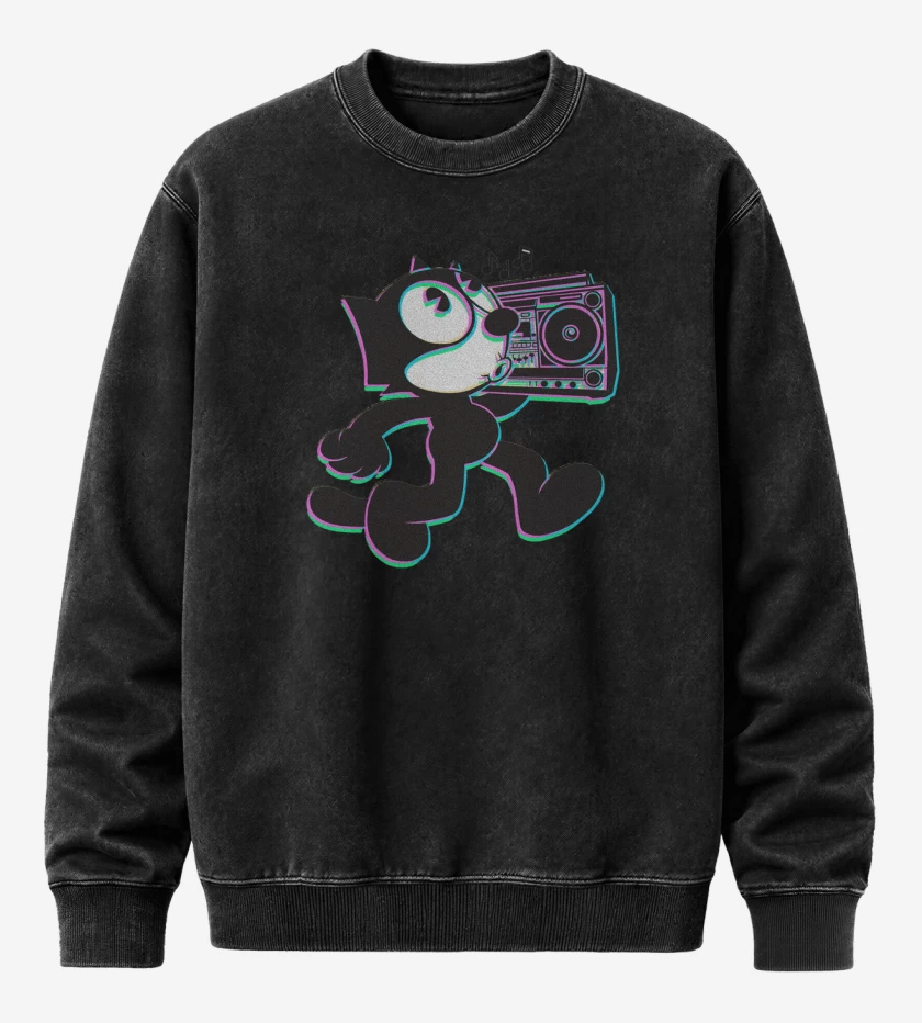 Poleron Polo Acid Wash Negro de Felix el ondero