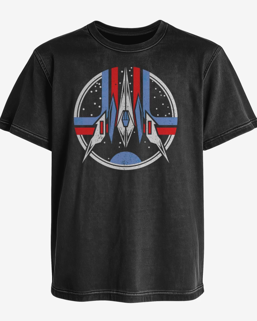 Polera desgastada Negro de Zorro estrella
