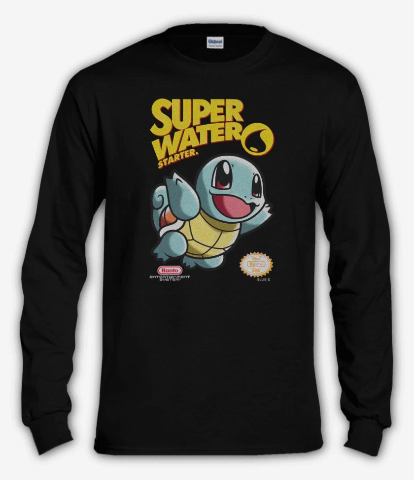 Polera manga larga Negro de Super water