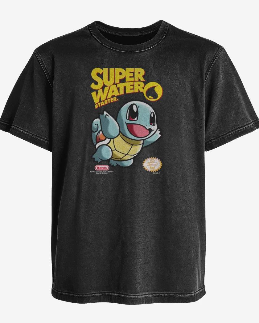 Polera desgastada Negro de Super water