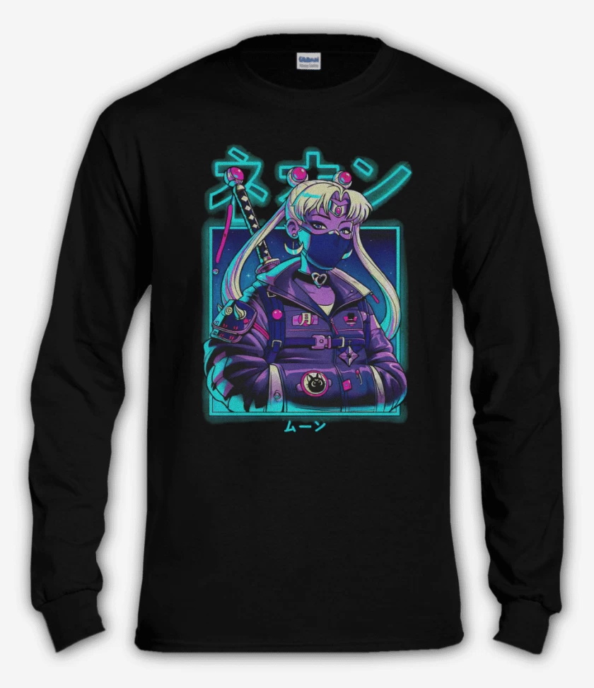 Polera manga larga Negro de Moon girl
