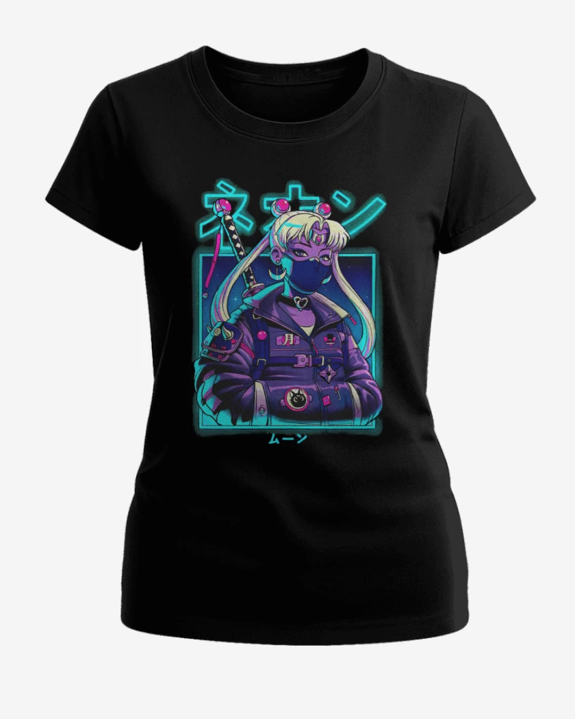 Polera de Mujer Negro de Moon girl