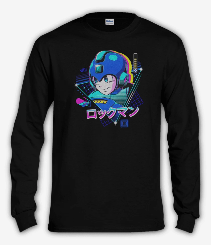Polera manga larga Negro de Mega hombre