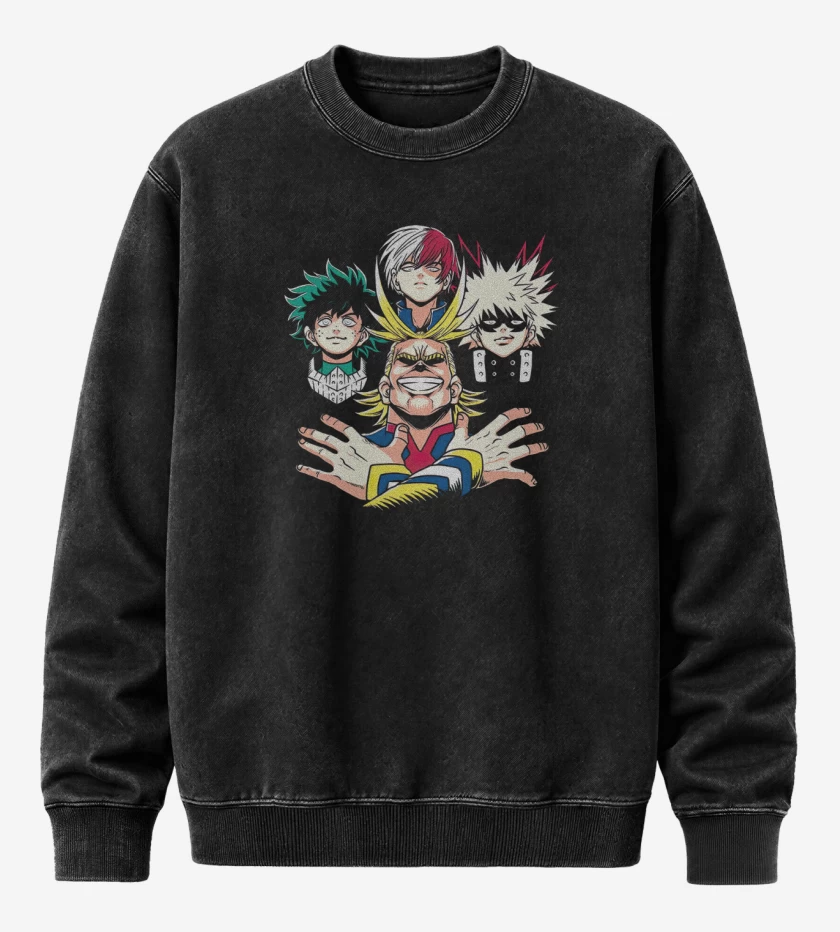 Poleron Polo Acid Wash Negro de Academia Rhapsody