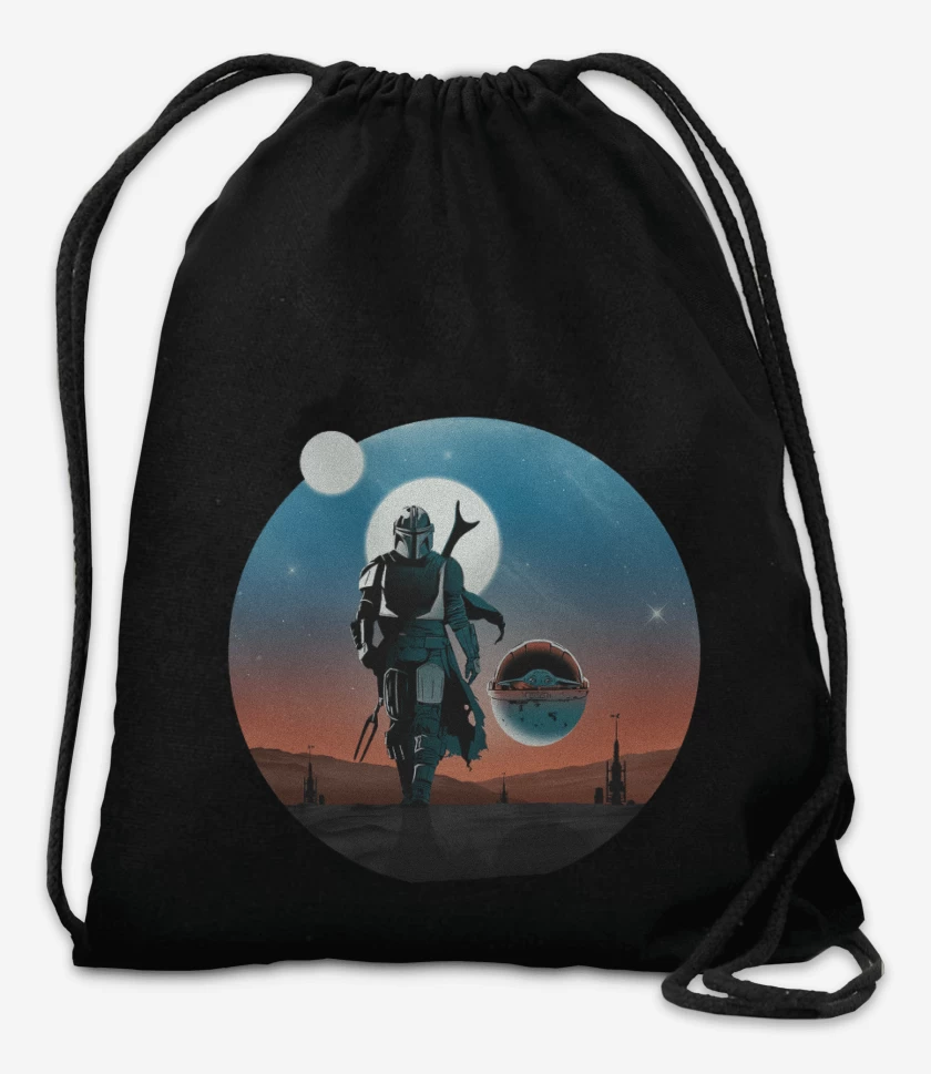 Mochila Negro de El Mandalorian y el Yodita